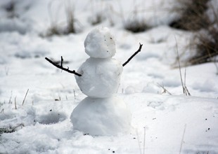 Photo of a small snowman